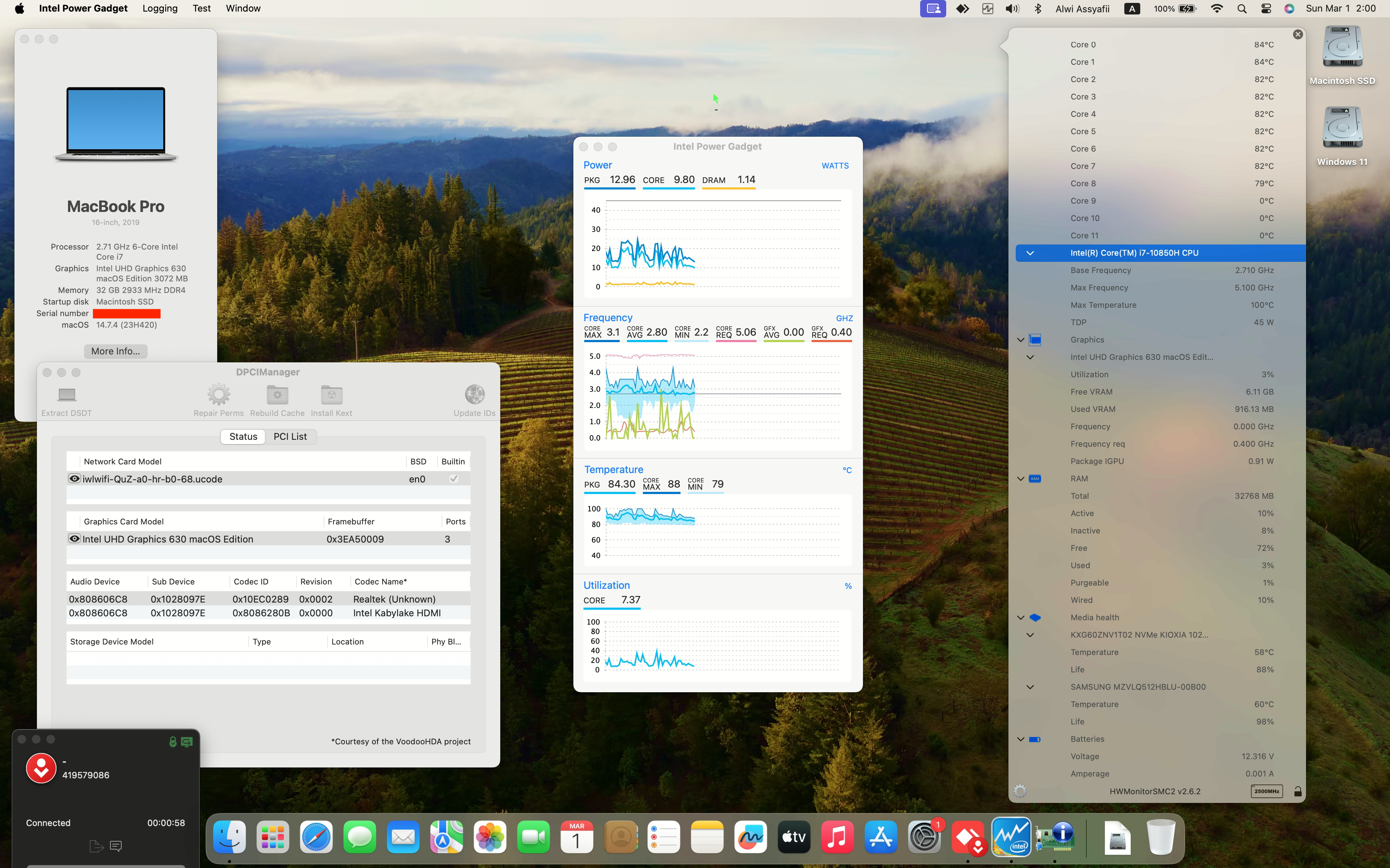Success Hackintosh macOS Sonoma 14.7.4 Build 23H420 in Dell Precision 5550 4K Touchscreen
